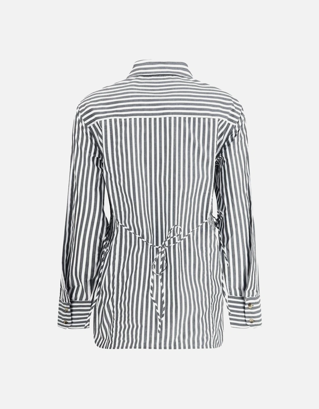 Cotton Striped Shirt with Ribbon Ties Women - Multicolor