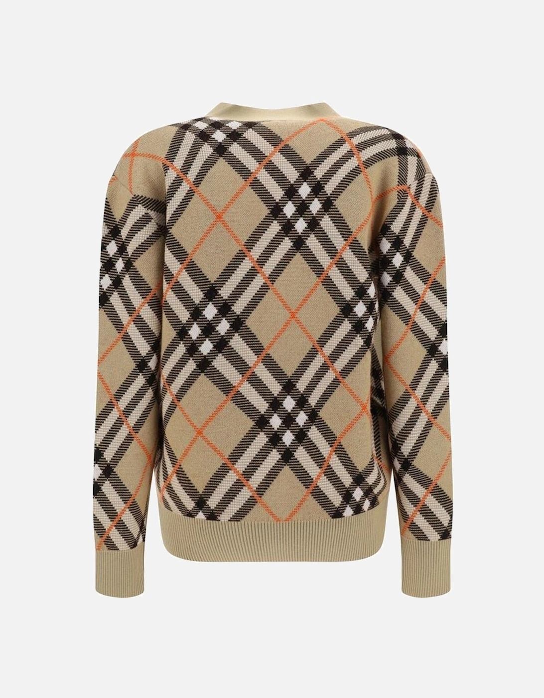 Wool Cardigan with Check Archive Pattern Women - Brown Sweaters