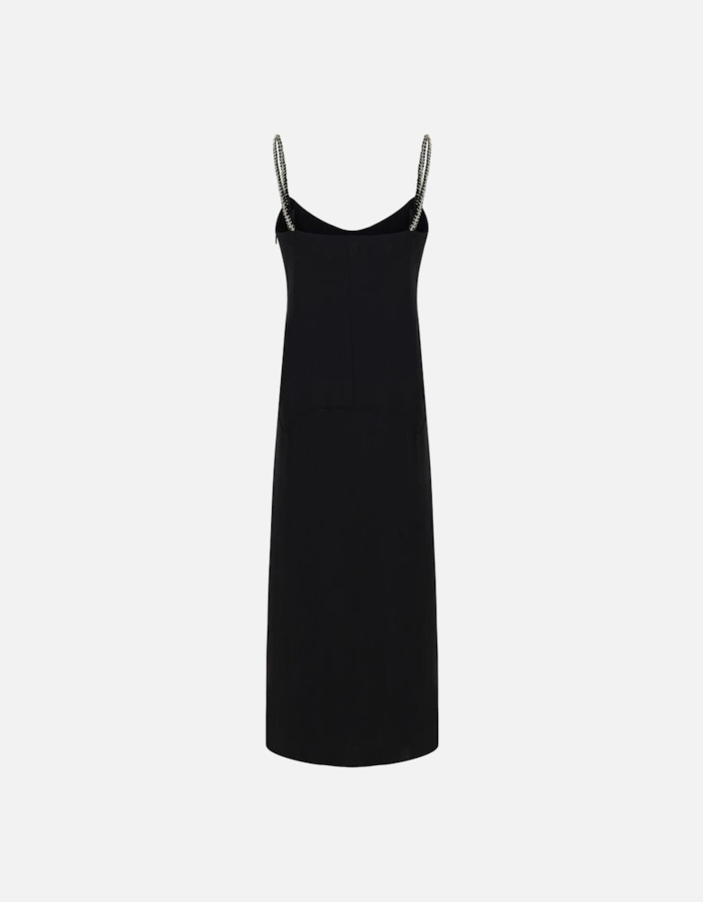 Summer Dress with Gold-Plated Chain Straps Women - Black Dresses