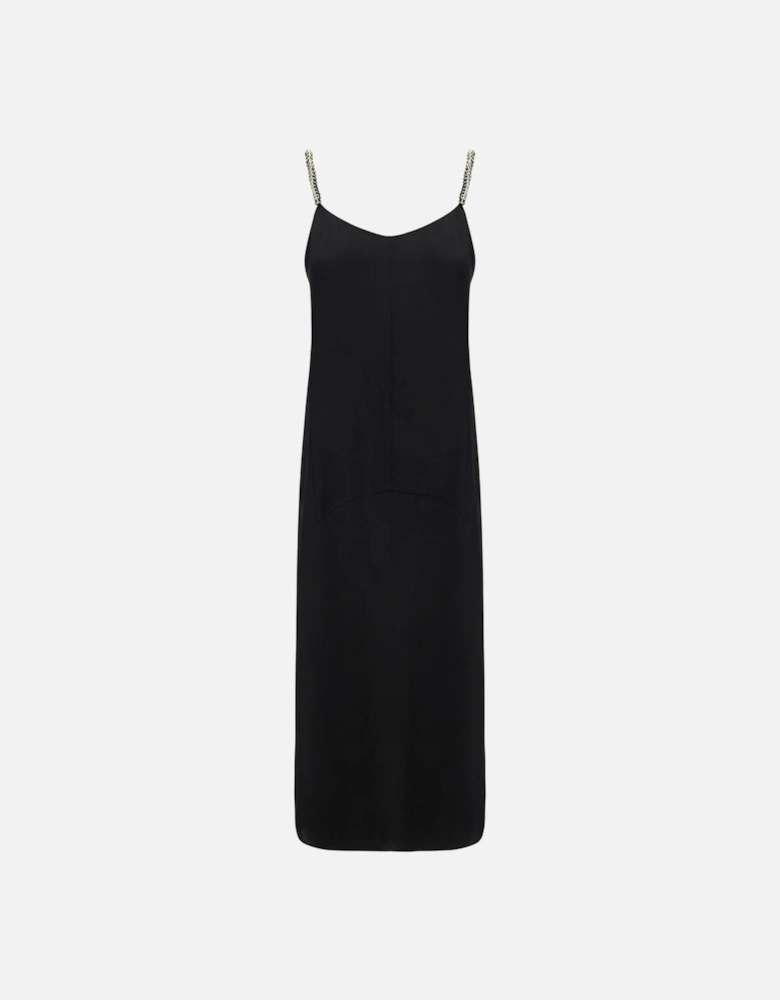 Summer Dress with Gold-Plated Chain Straps Women - Black Dresses