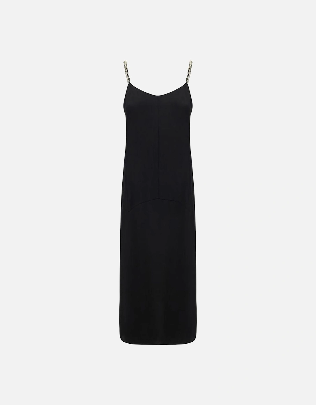 Summer Dress with Gold-Plated Chain Straps Women - Black Dresses, 4 of 3