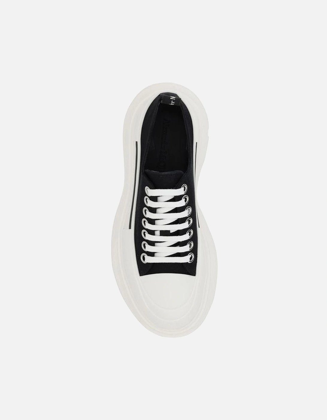 Cotton Sneakers with Reinforced Toe and Platform Sole Women - Black