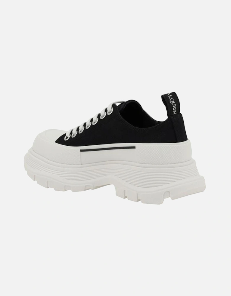 Cotton Sneakers with Reinforced Toe and Platform Sole Women - Black