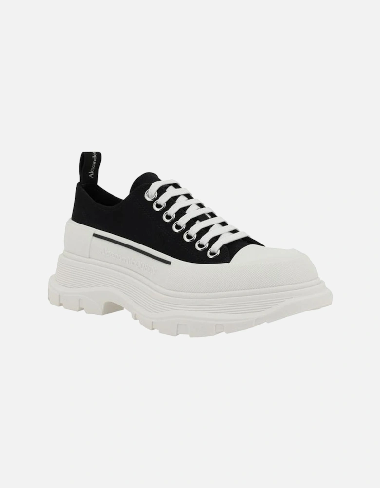 Cotton Sneakers with Reinforced Toe and Platform Sole Women - Black