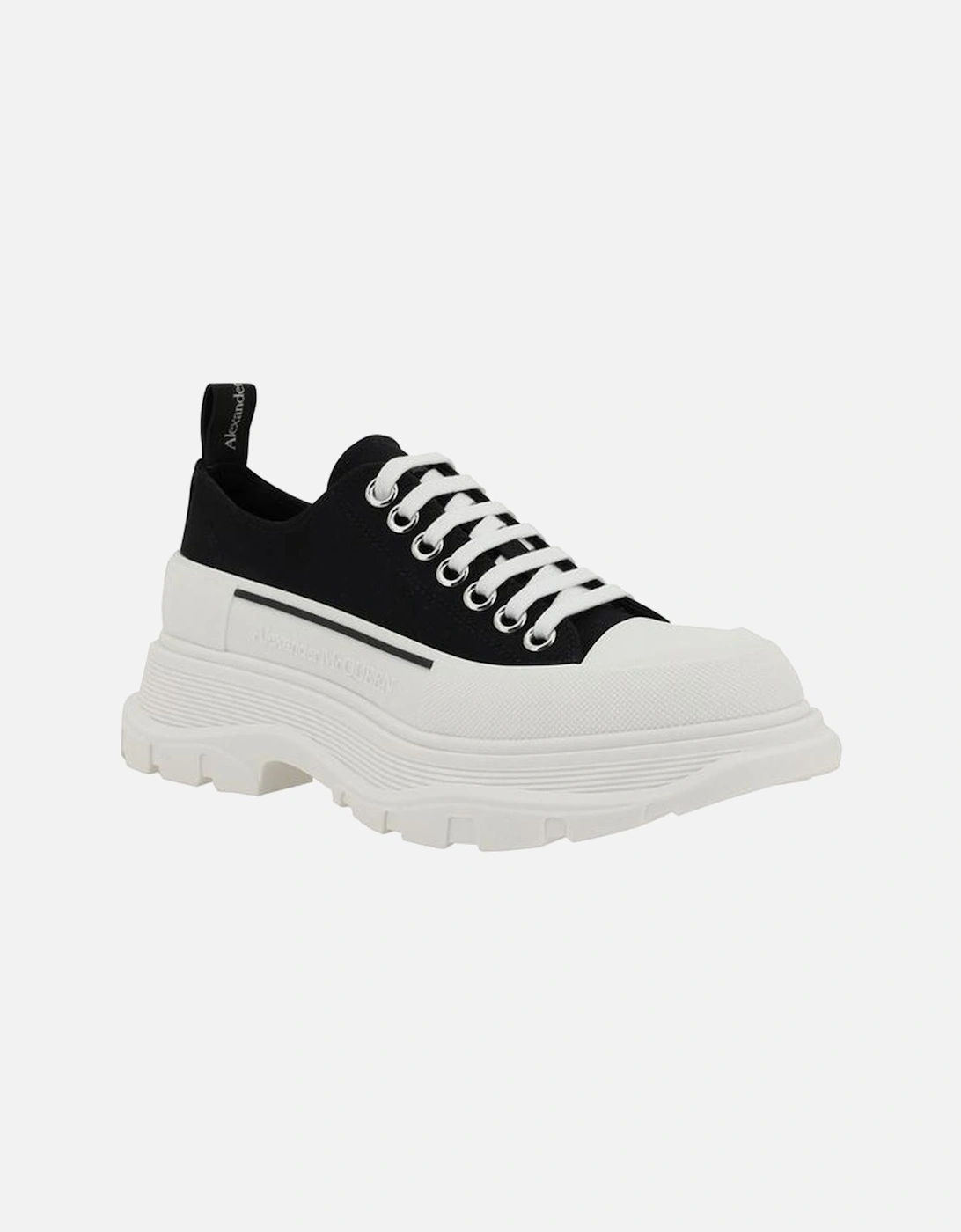 Cotton Sneakers with Reinforced Toe and Platform Sole Women - Black