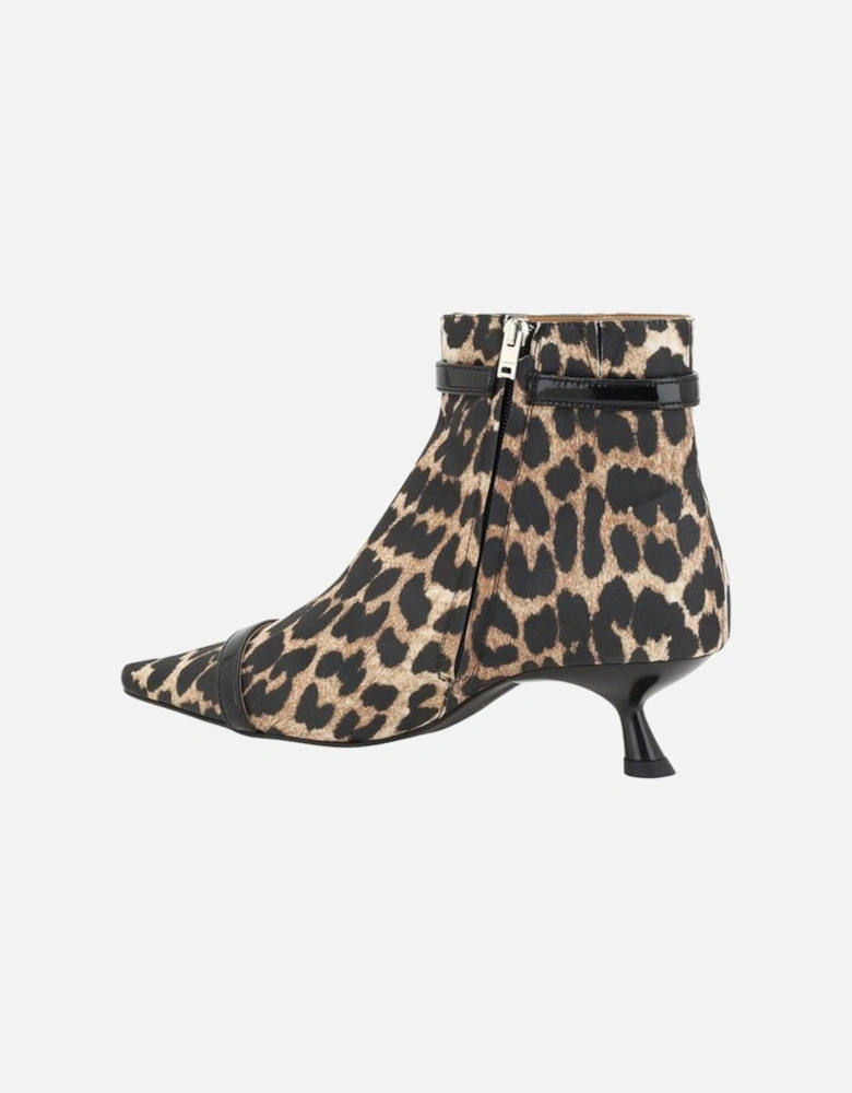 Eyelets Ankle Boots with Geometric Kitten Heel Women - Multicolor