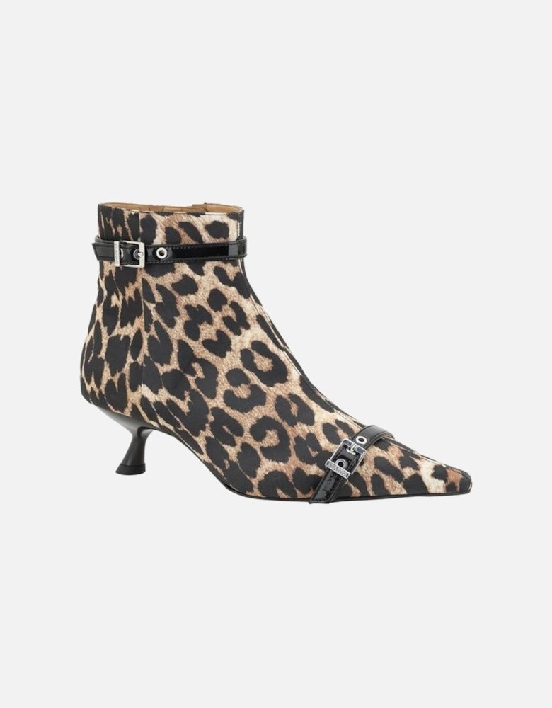 Eyelets Ankle Boots with Geometric Kitten Heel Women - Multicolor