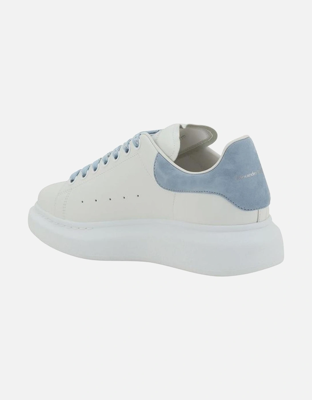 Leather Platform Sole Lace-Up Sneakers Women - Light Blue