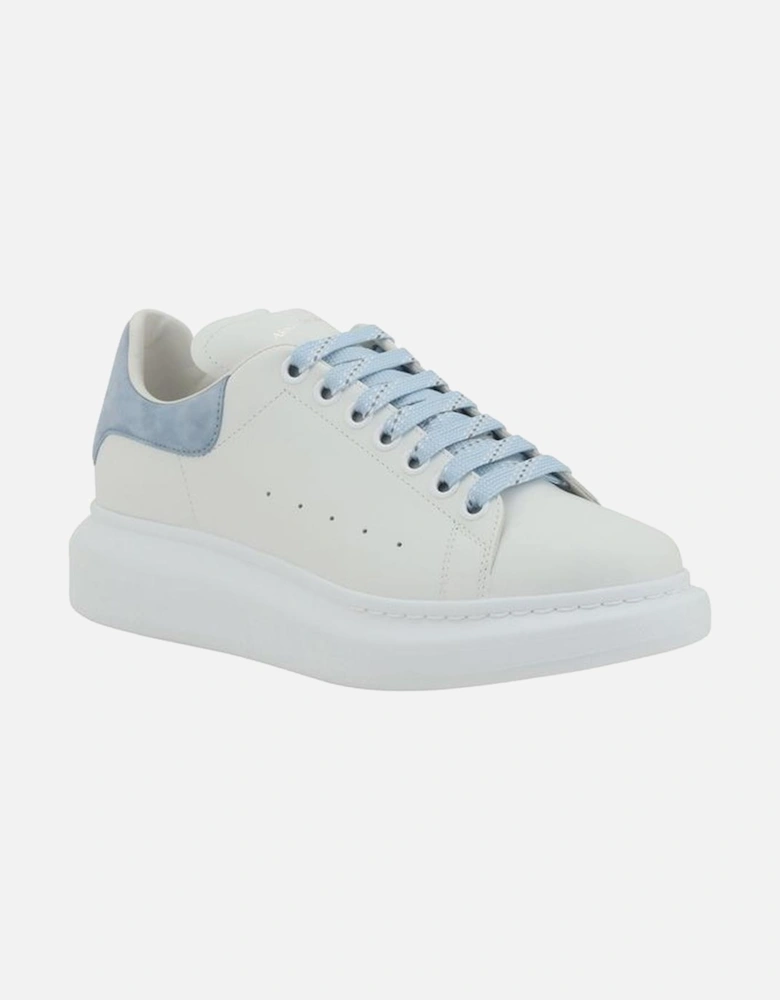 Leather Platform Sole Lace-Up Sneakers Women - Light Blue