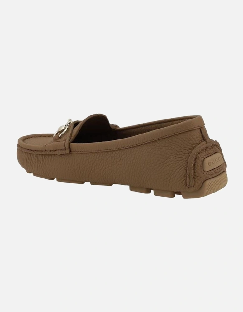 Driver Loafers with Horsebit Embellishment Women - Brown Flats
