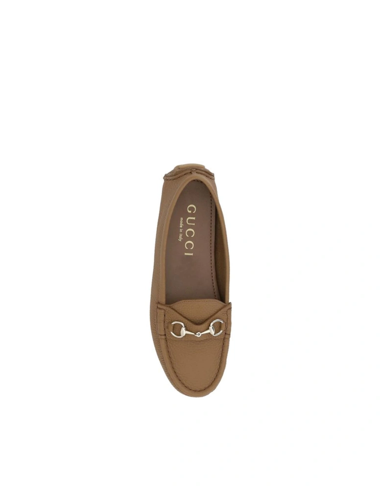 Driver Loafers with Horsebit Embellishment Women - Brown Flats