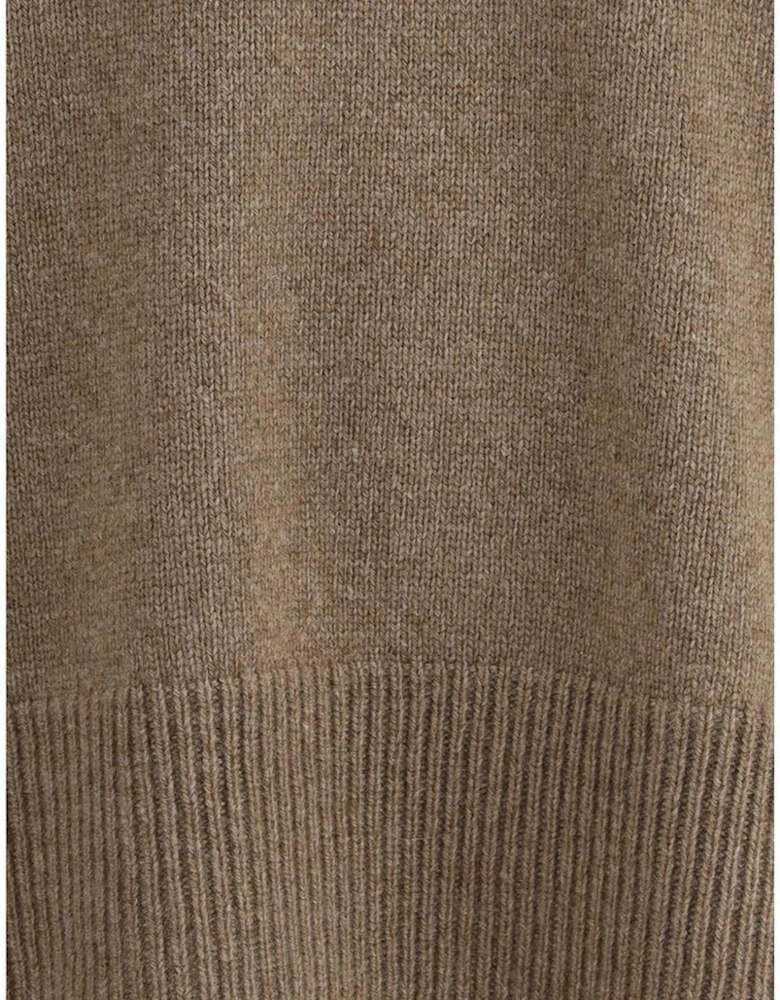 Hibem Cashmere Sweater with Ribbed Details Women - Brown