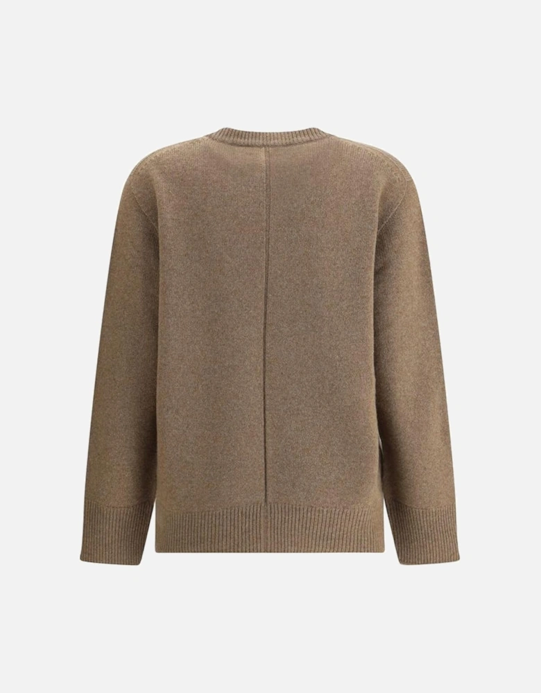 Hibem Cashmere Sweater with Ribbed Details Women - Brown