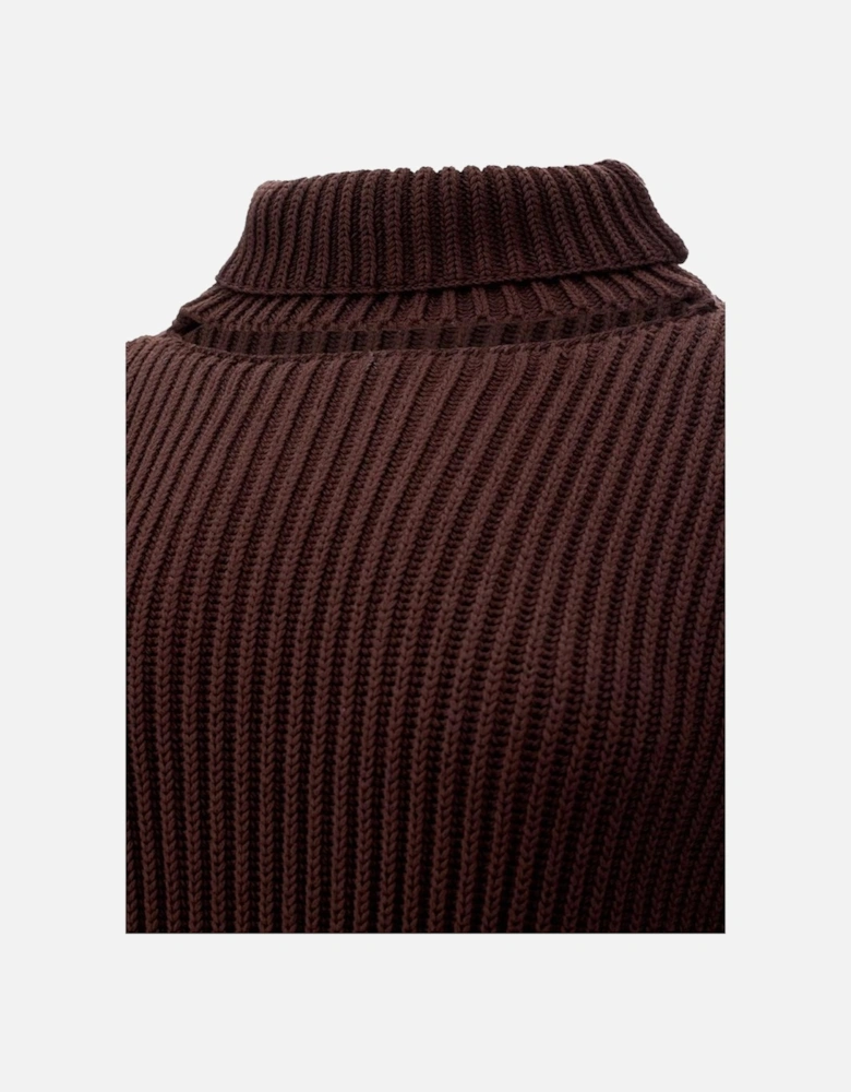 Elegant Viscose Draped Luxury Dress Women - Brown Dresses