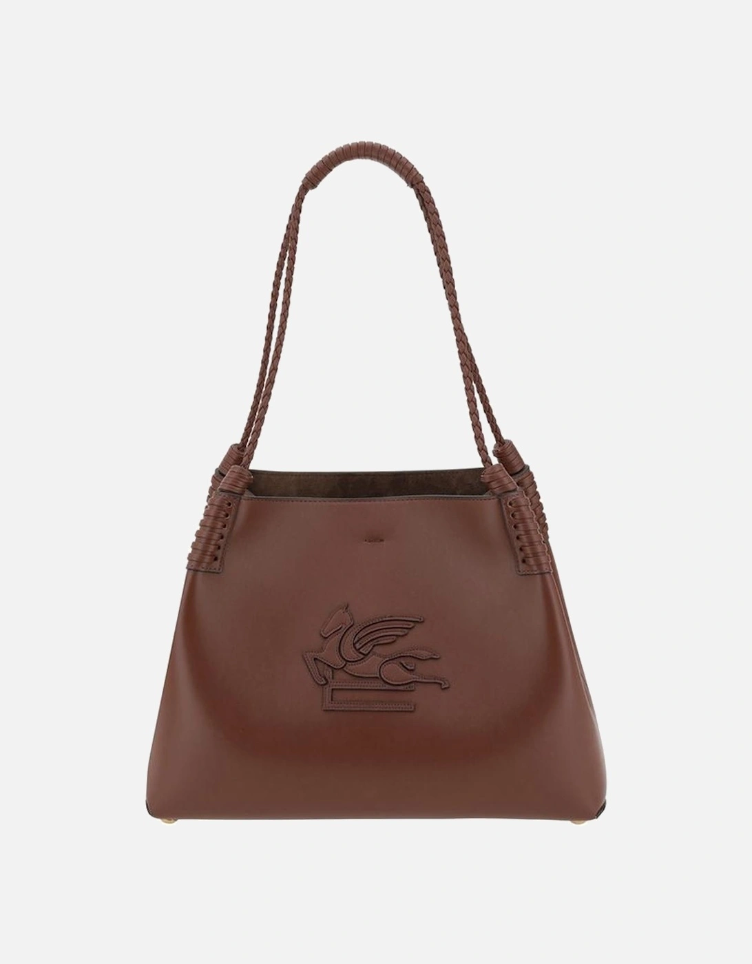 Libra Leather Tote Bag with Twisted Handles Women - Brown Shoulder, 5 of 4