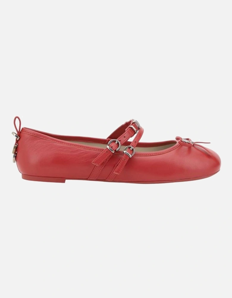 Gioia Ballerinas with Adjustable Buckles and Bow Detailing Women - Red