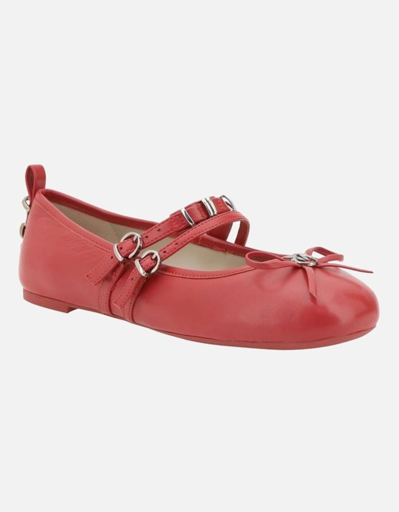 Gioia Ballerinas with Adjustable Buckles and Bow Detailing Women - Red