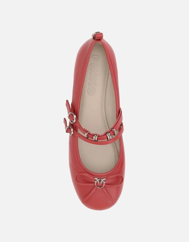 Gioia Ballerinas with Adjustable Buckles and Bow Detailing Women - Red