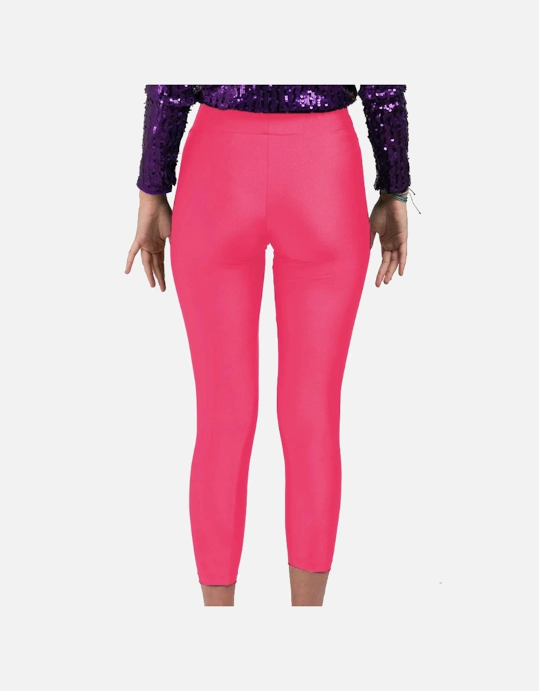 Tight-Fitting Lycra Leggings with Side Logo Print Women - Pink Jeans