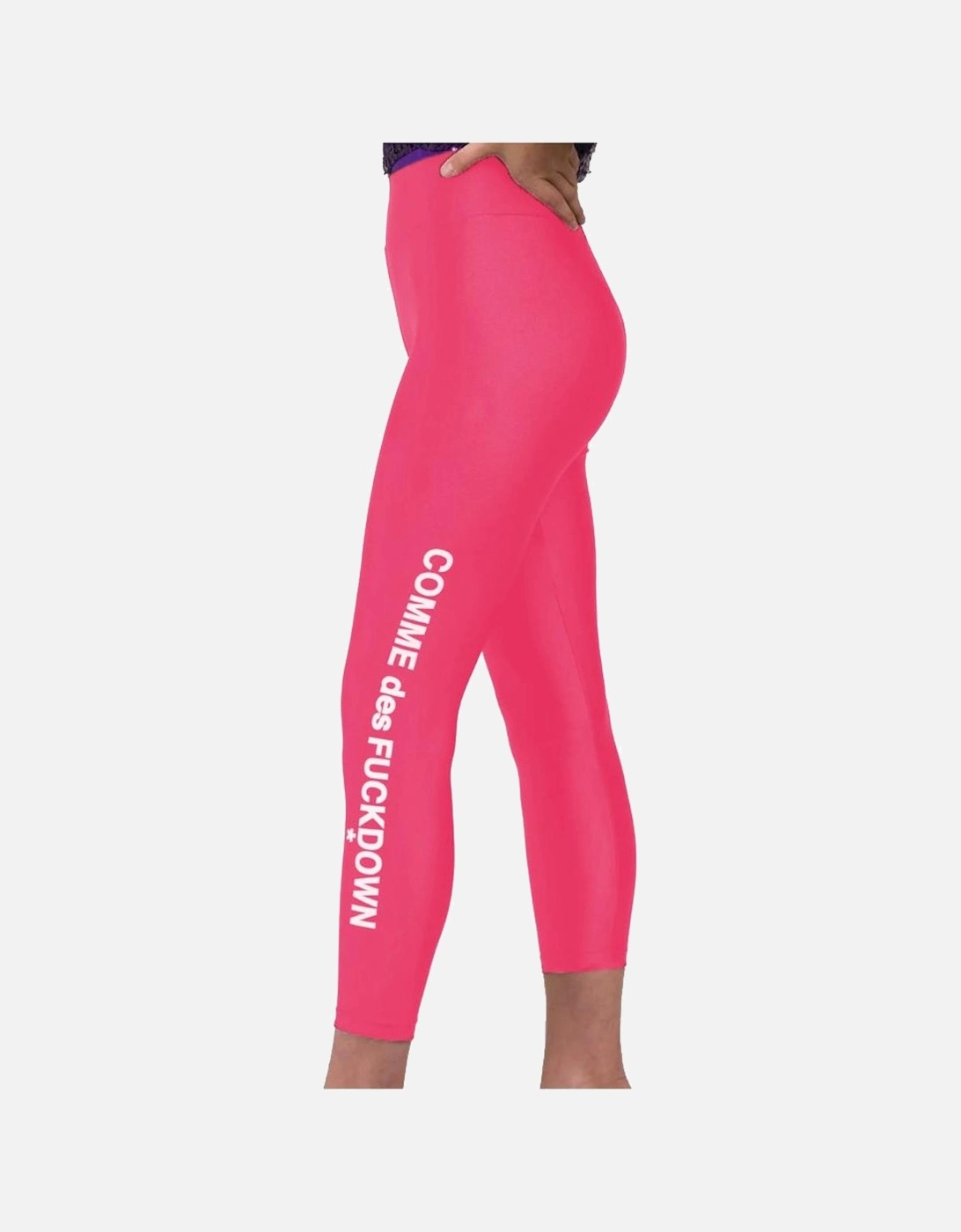 Tight-Fitting Lycra Leggings with Side Logo Print Women - Pink Jeans