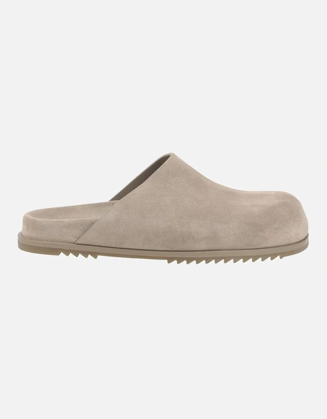 Suede Leather Flat Sole Mules Women - Beige Sandals, 5 of 4