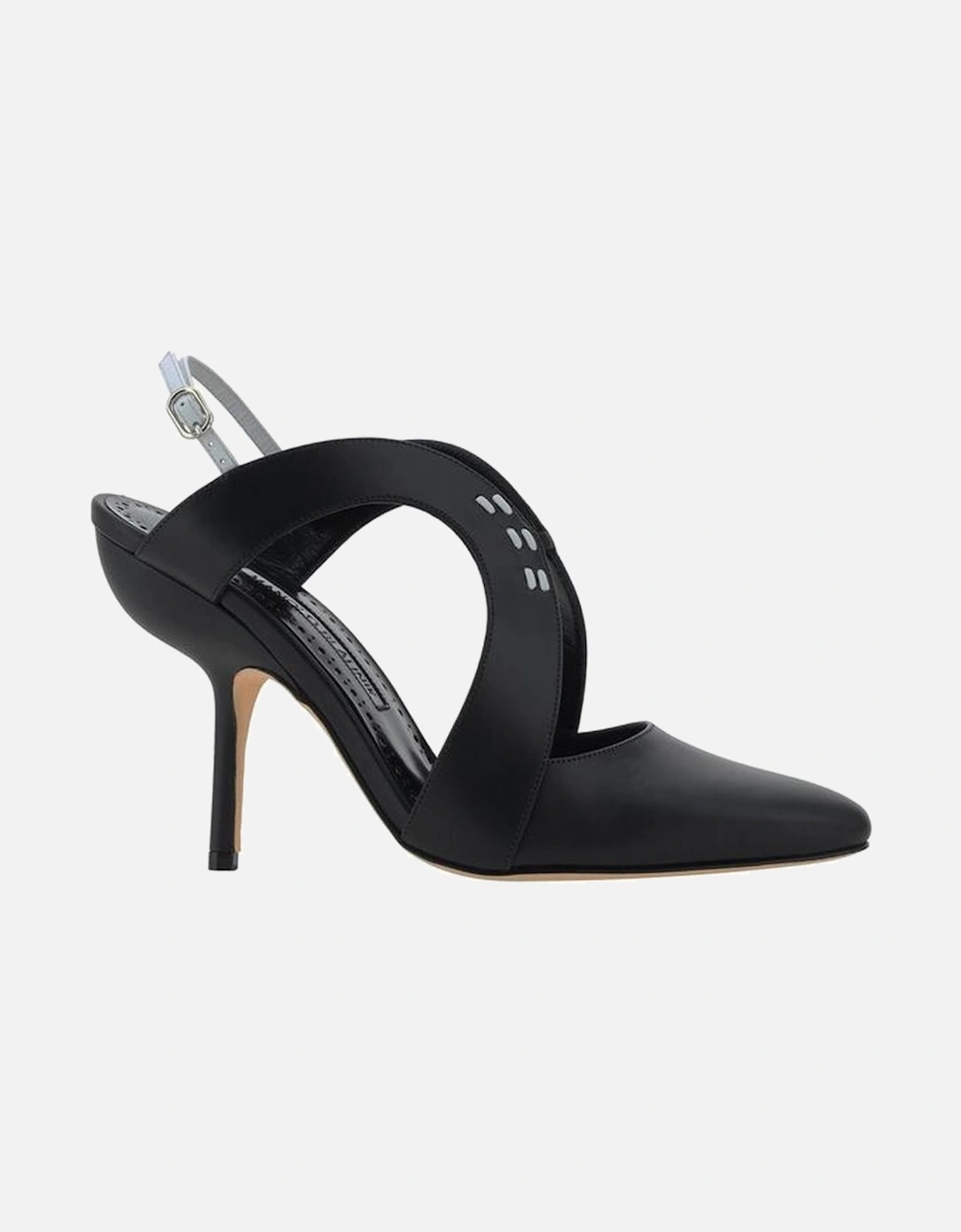 Leather Patent Almond Toe Stiletto Slingback Pumps Women - Black, 5 of 4