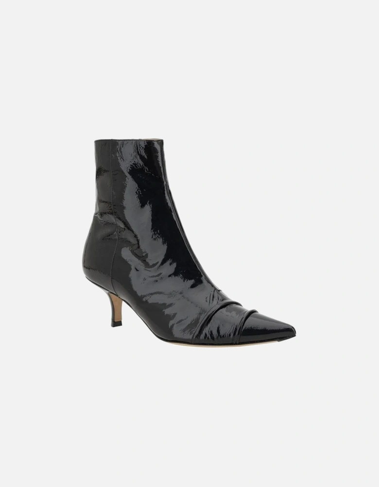 Kinkies Shiny Leather Ankle Boots Women - Black