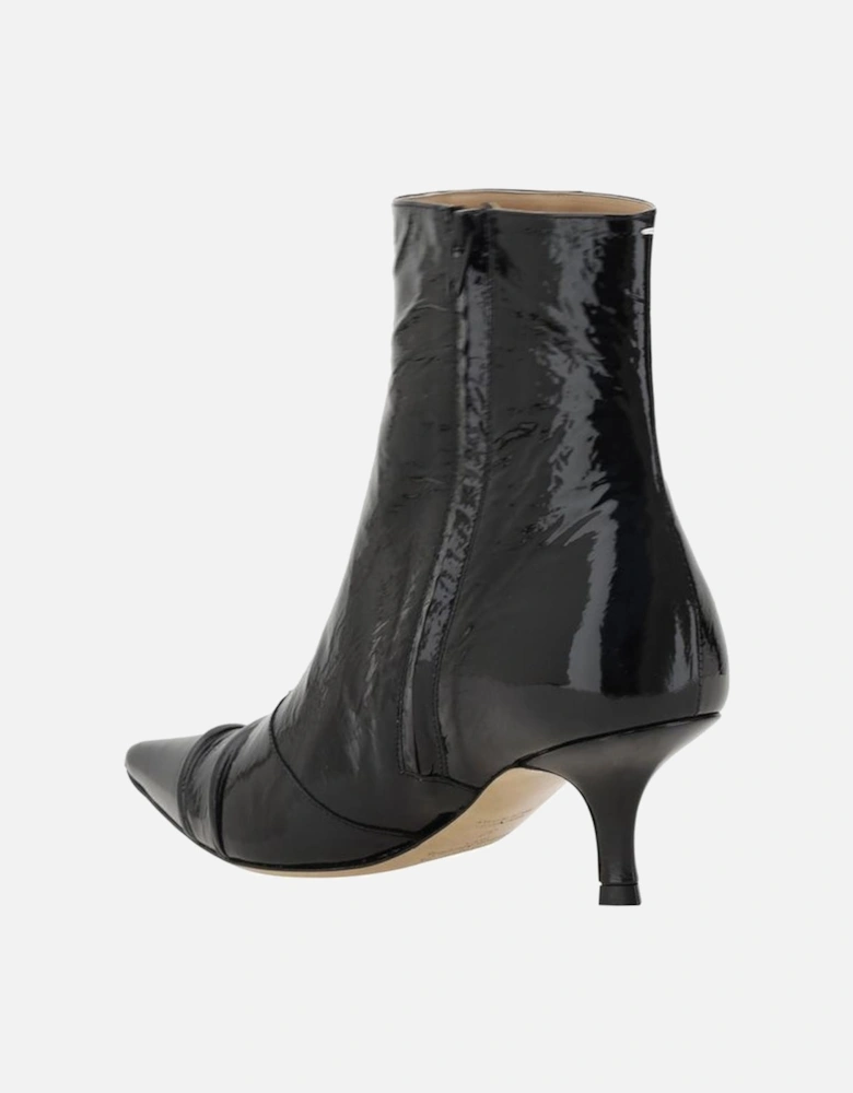 Kinkies Shiny Leather Ankle Boots Women - Black