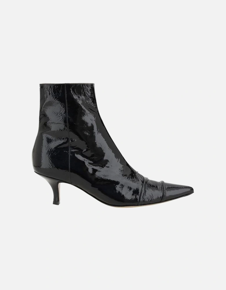 Kinkies Shiny Leather Ankle Boots Women - Black
