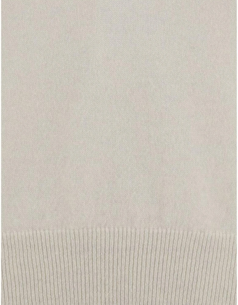 Cashmere Short-Sleeve V-Neck Sweater Women - White