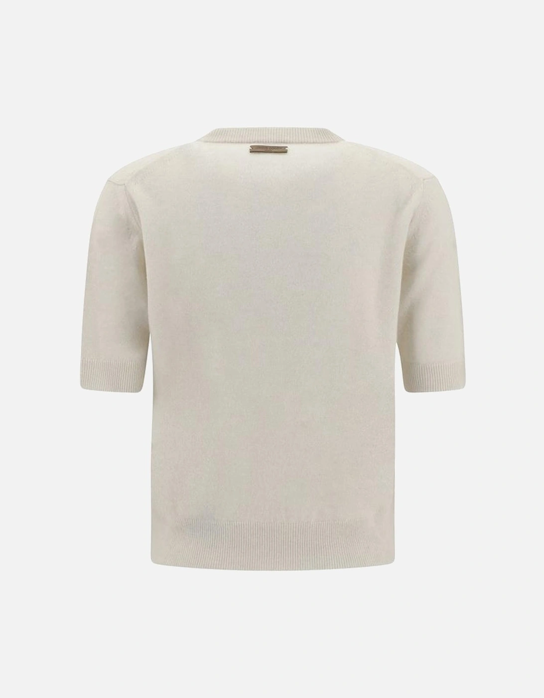 Cashmere Short-Sleeve V-Neck Sweater Women - White