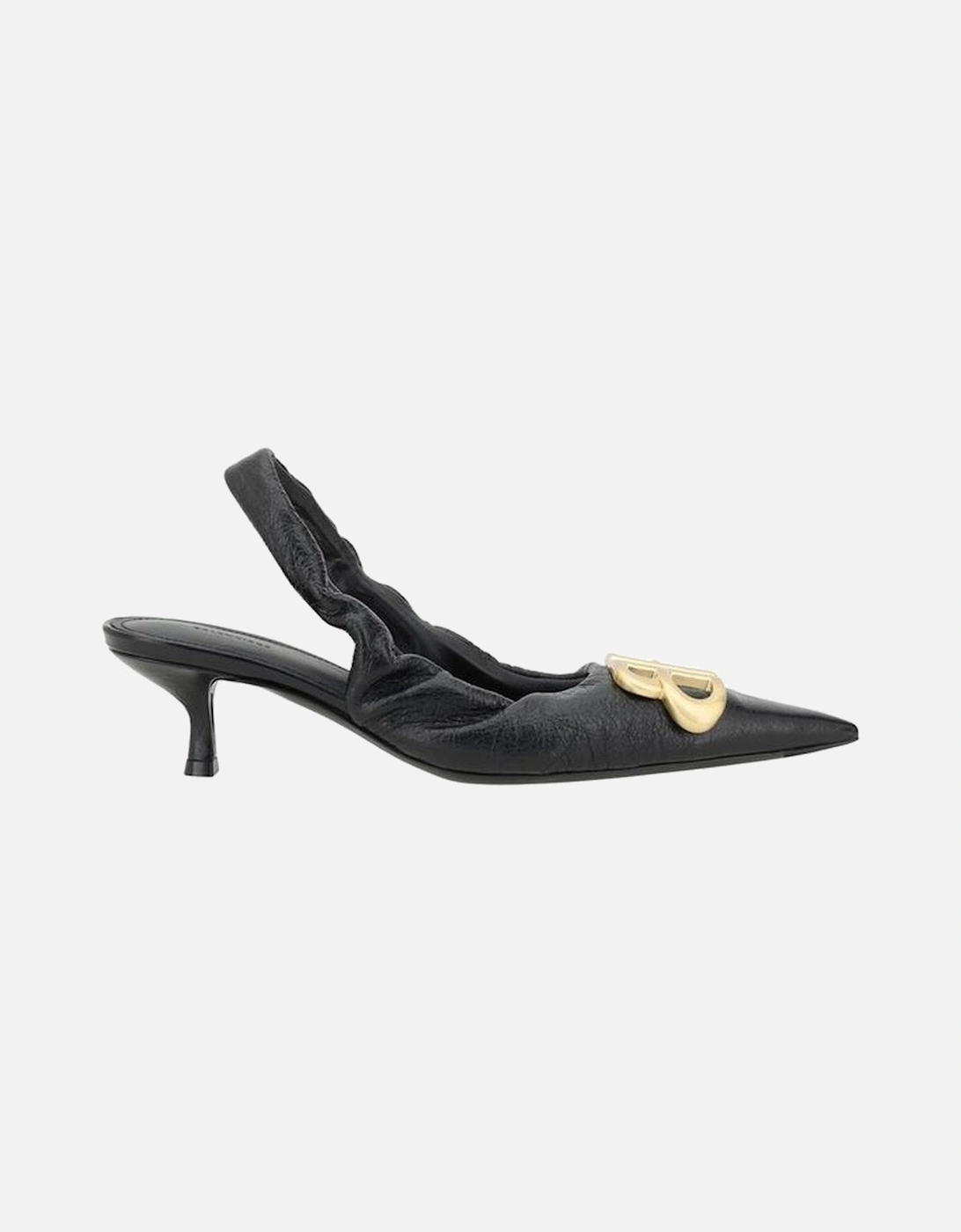 Leather Monaco Pumps with Logo Plaque Women - Black, 5 of 4