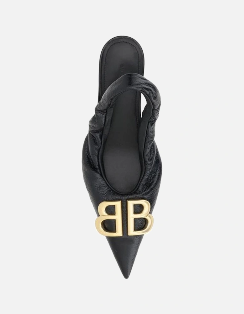 Leather Monaco Pumps with Logo Plaque Women - Black