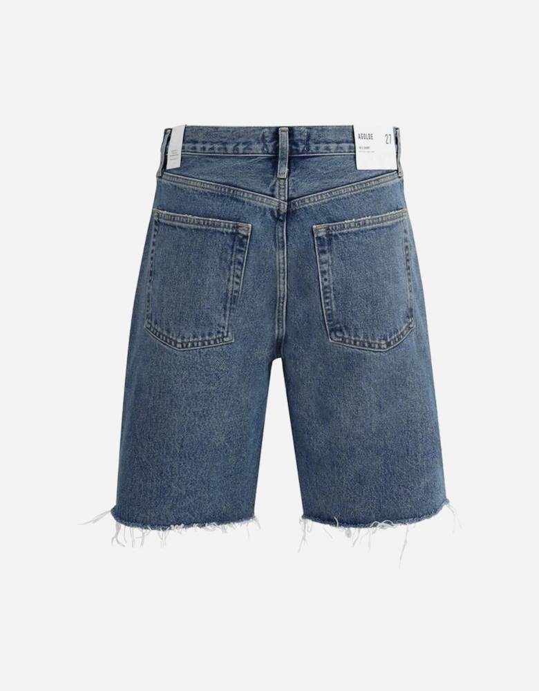 Raw Hem Bermuda Shorts with Five Pockets Women - Blue