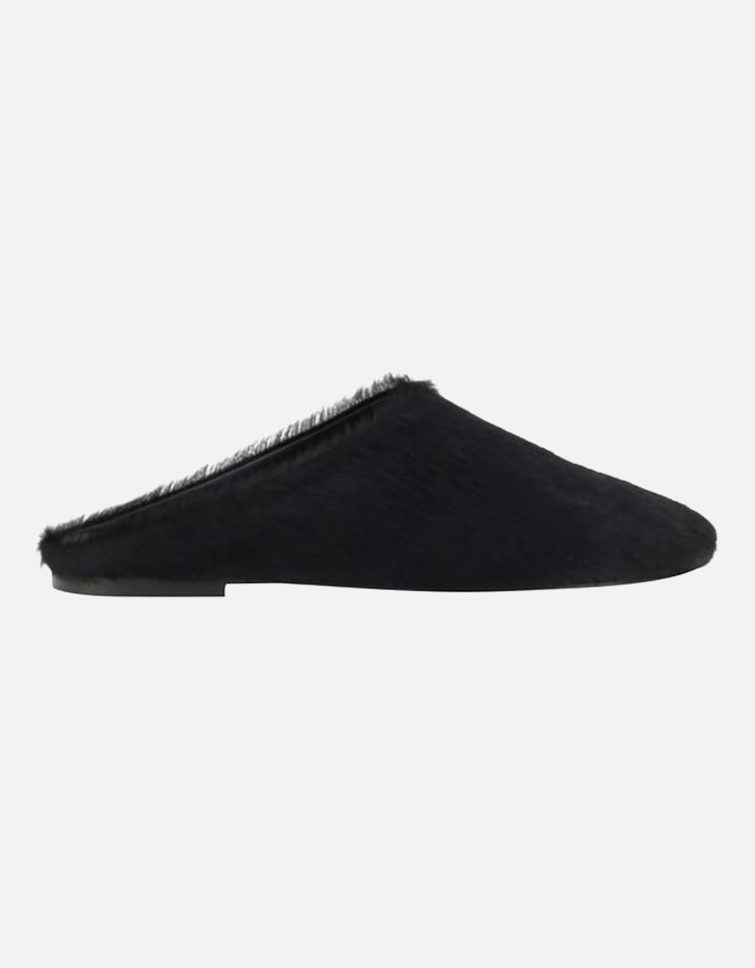 Leather Sabots with Pony Skin Detailing Women - Black Flats, 5 of 4