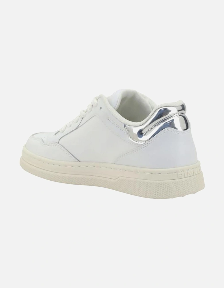 Mandy Paneled Lace-Up Sneakers with Perforated Toe Women - White