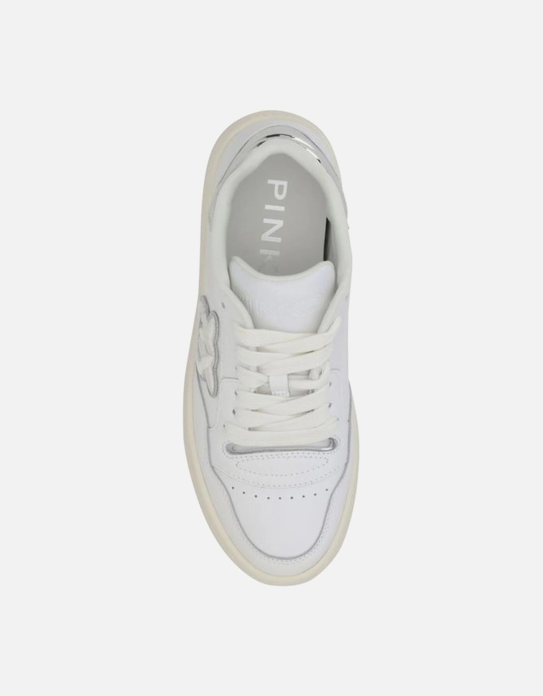 Mandy Paneled Lace-Up Sneakers with Perforated Toe Women - White