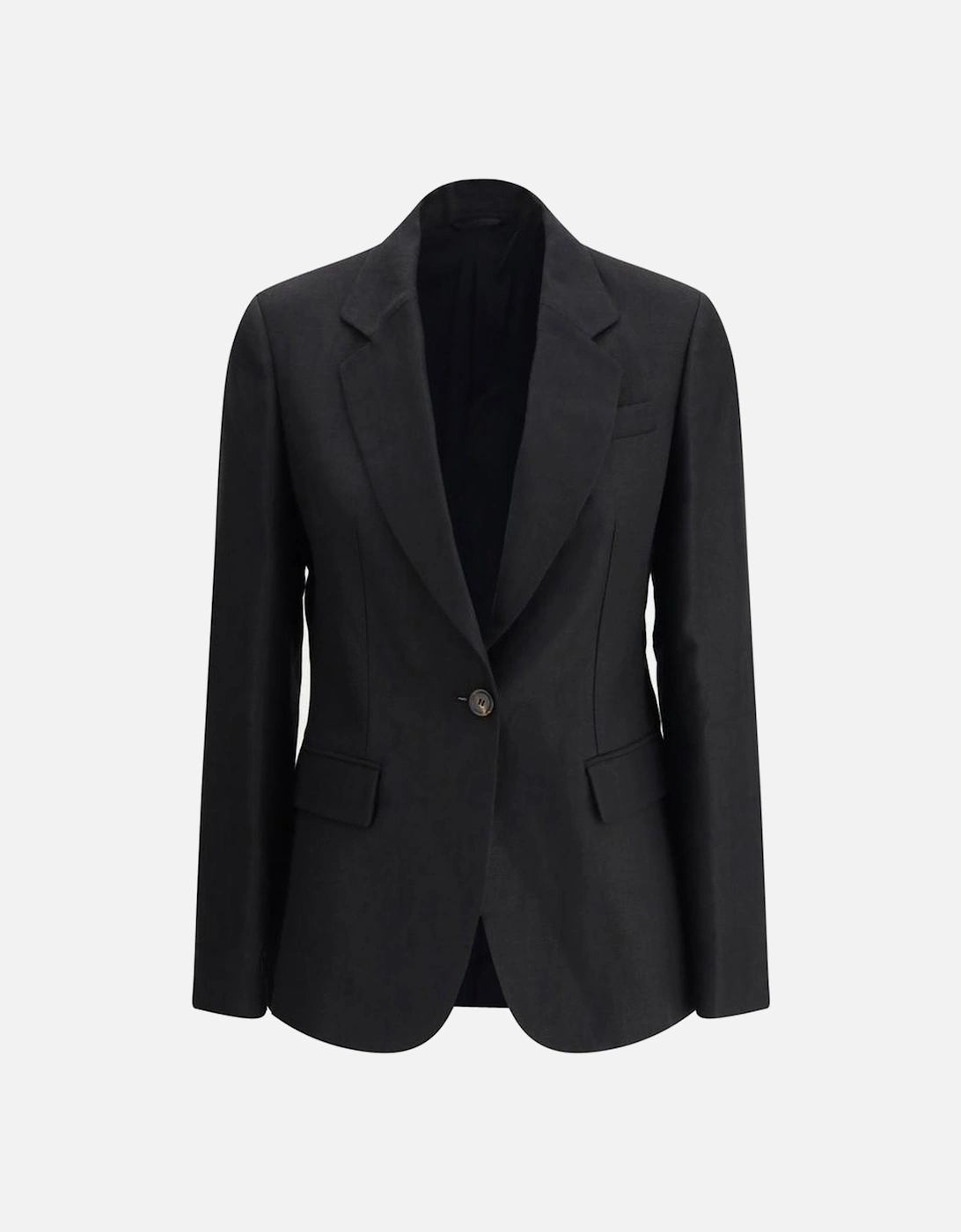 Single-Breasted Blazer Jacket with Classic Lapels Women - Black Suits, 4 of 3