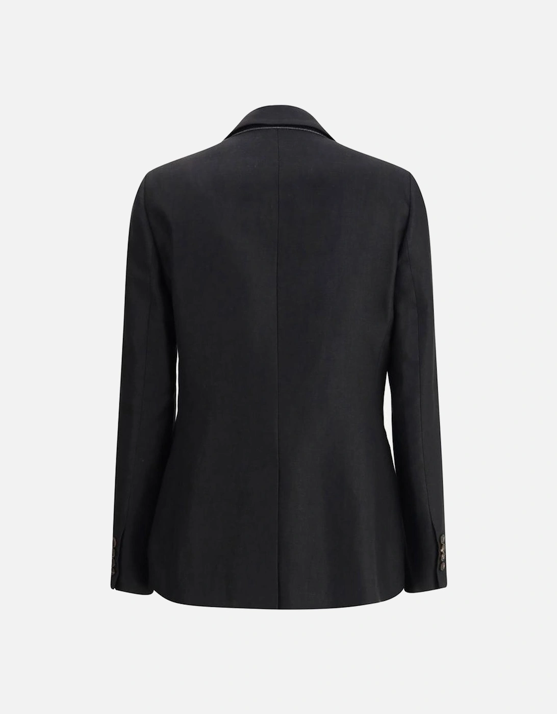 Single-Breasted Blazer Jacket with Classic Lapels Women - Black Suits