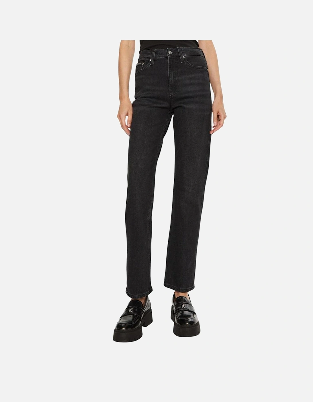 High Rise Straight Leg Mom Jeans Women - Black Jeans, 5 of 4