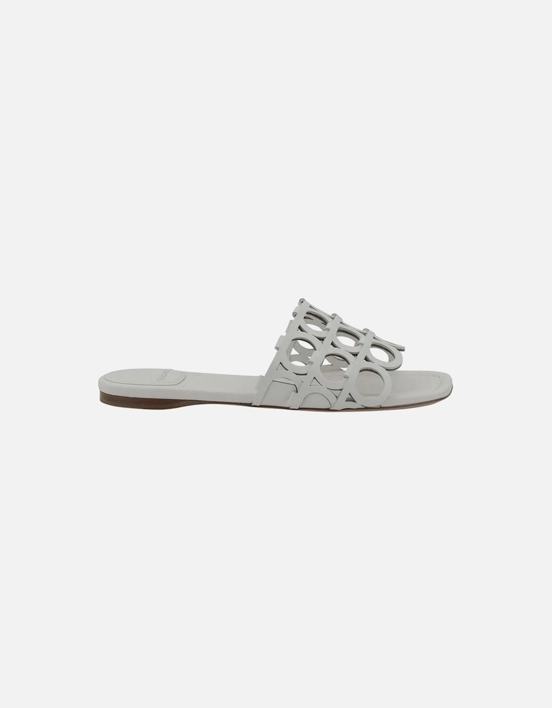 Gancini Pattern Square Toe Sandals Women - White, 5 of 4