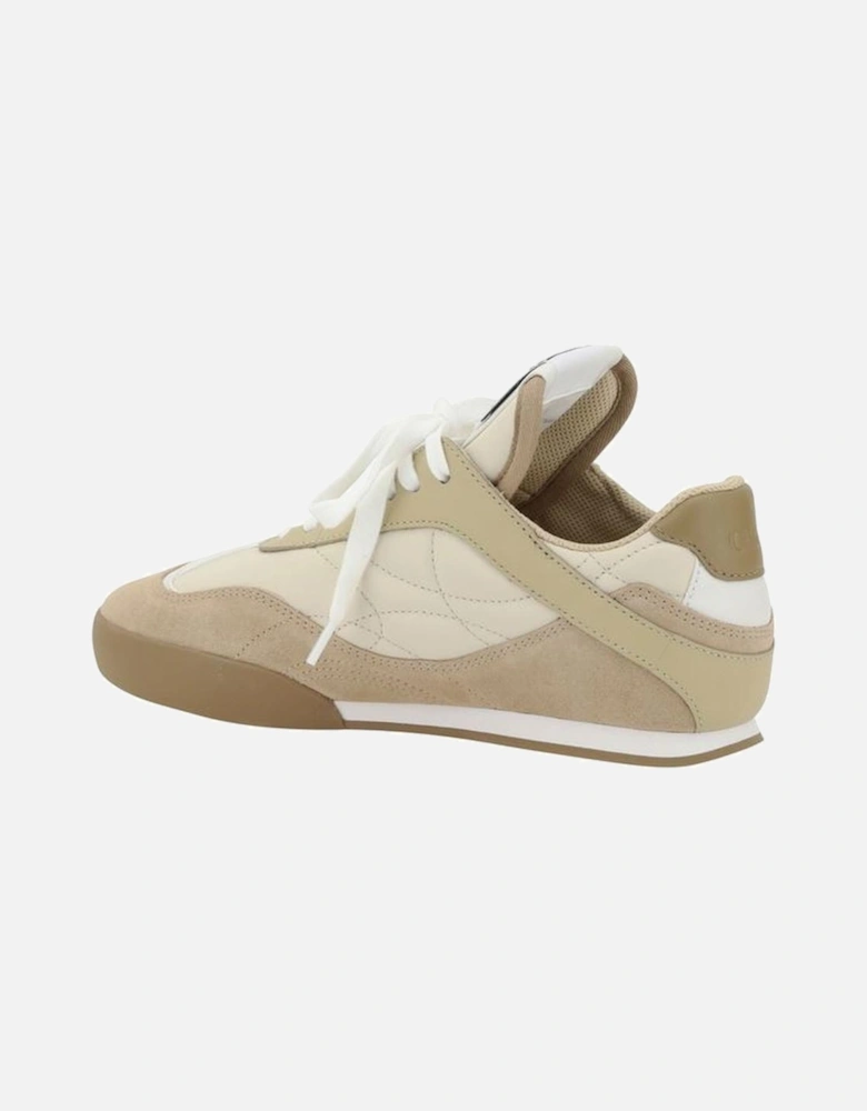 Leather Kick Sneakers with Suede Details and Lace-Up Closure Women -