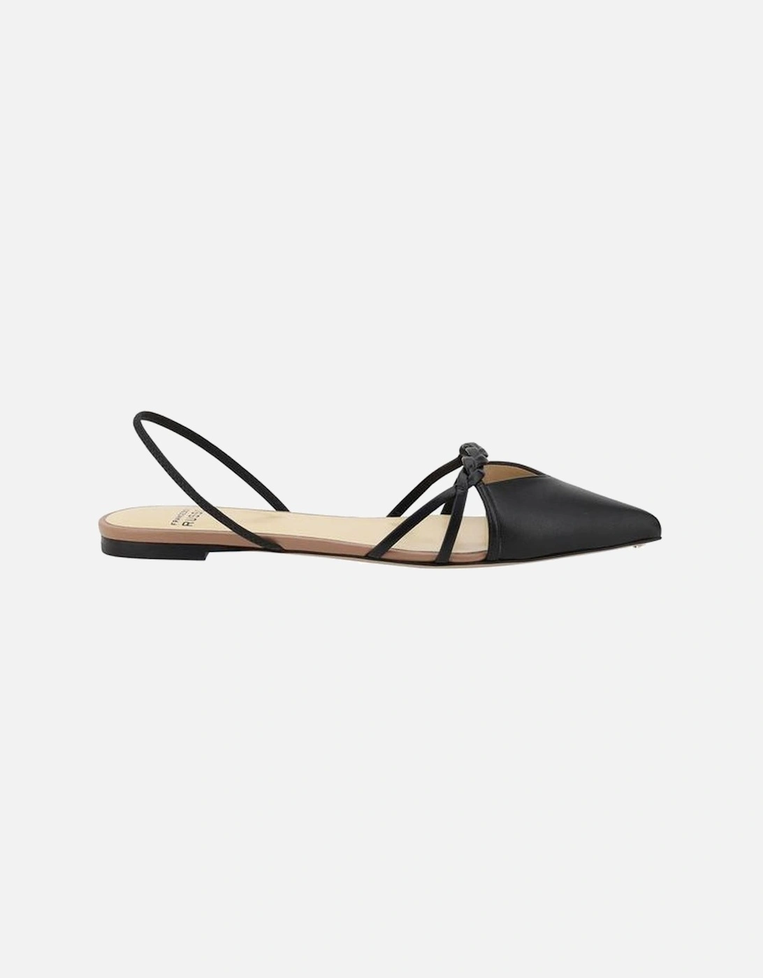 Slingback Sandals with Woven Detail Women - Black Flat Shoes, 5 of 4