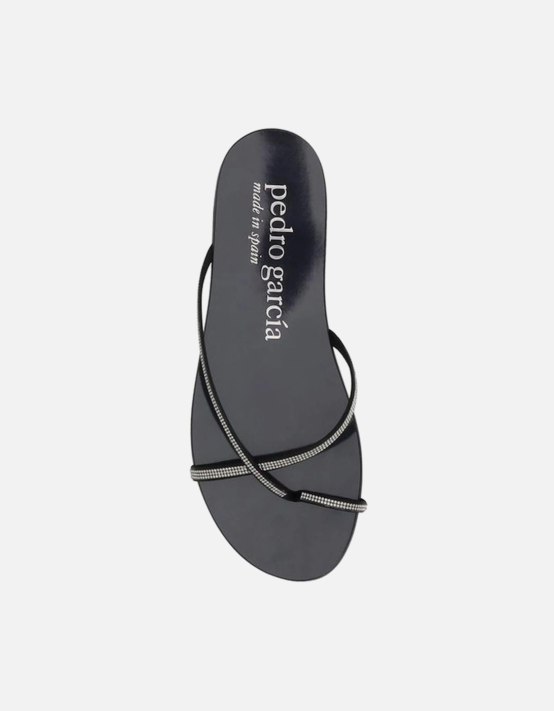 Rhinestone Embellished Flat Sandals Women - Black