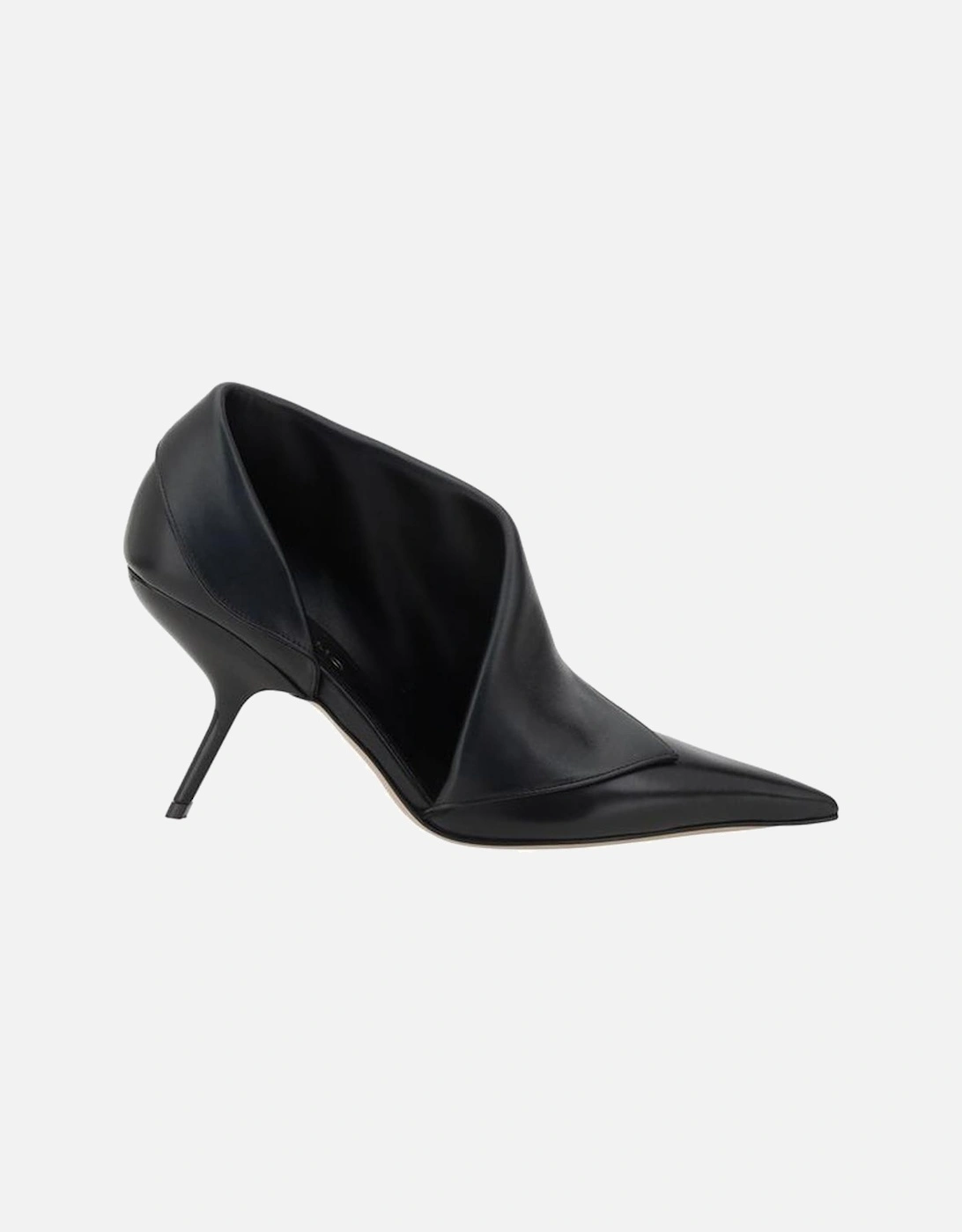 Leather Pumps with Crooked Stiletto Heel Women - Black, 5 of 4