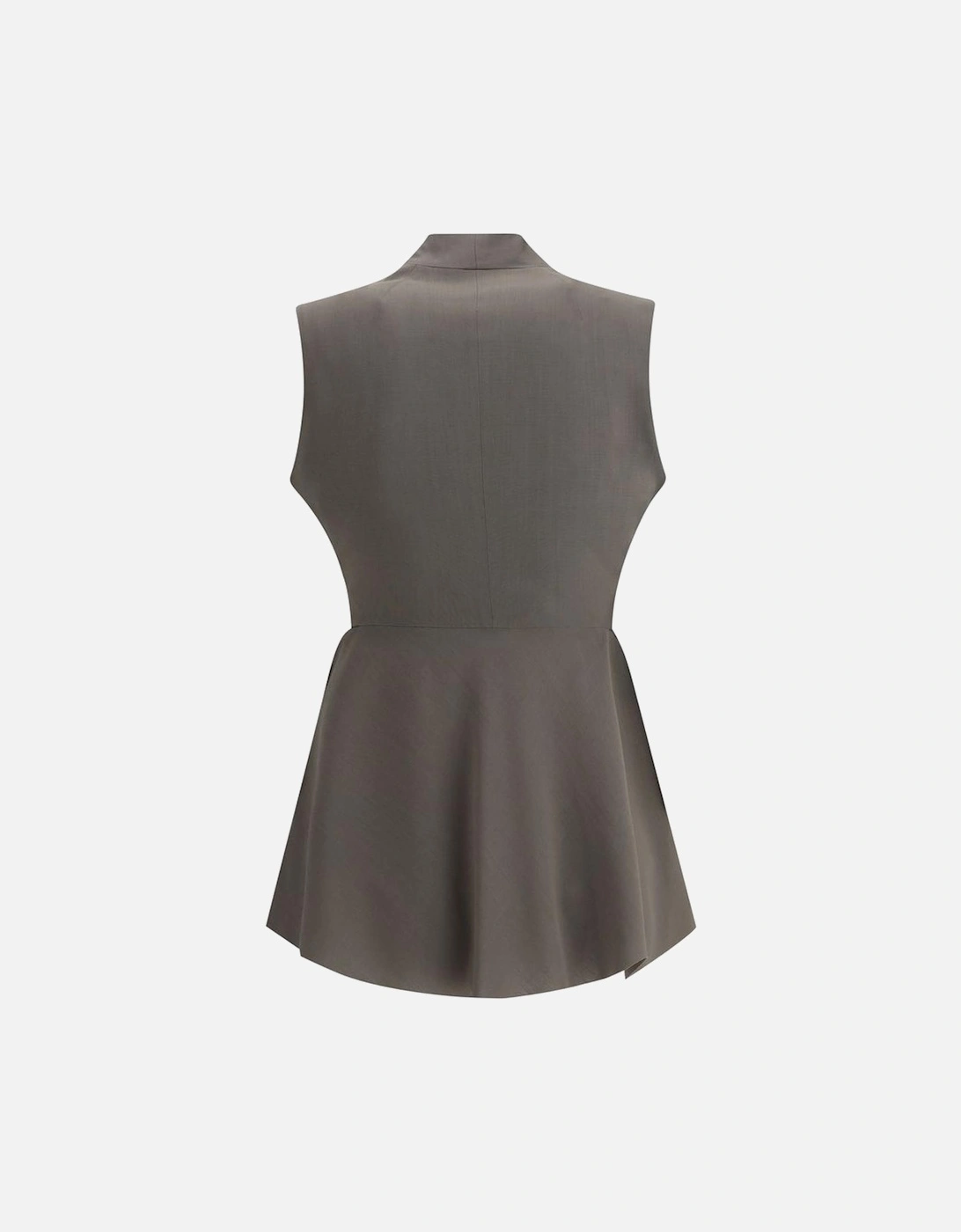 Wool Vest with Knotted Tie Closure Women - Gray Suits