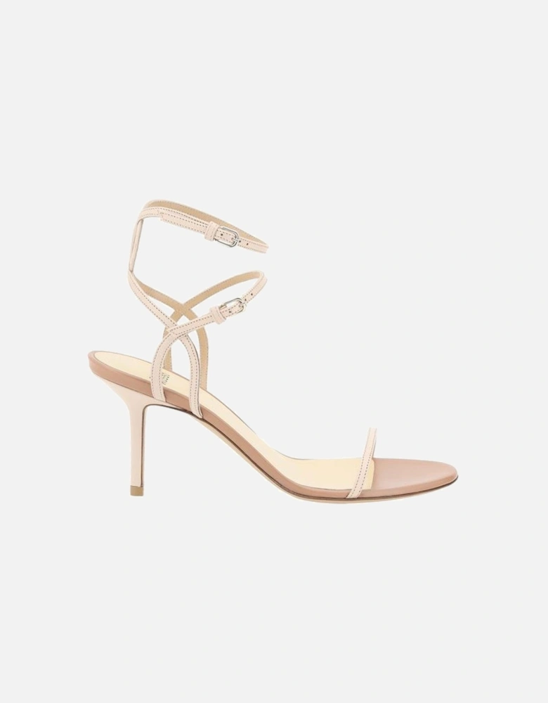 Elegant Leather Sandals with Stiletto Heel Women - Multicolor