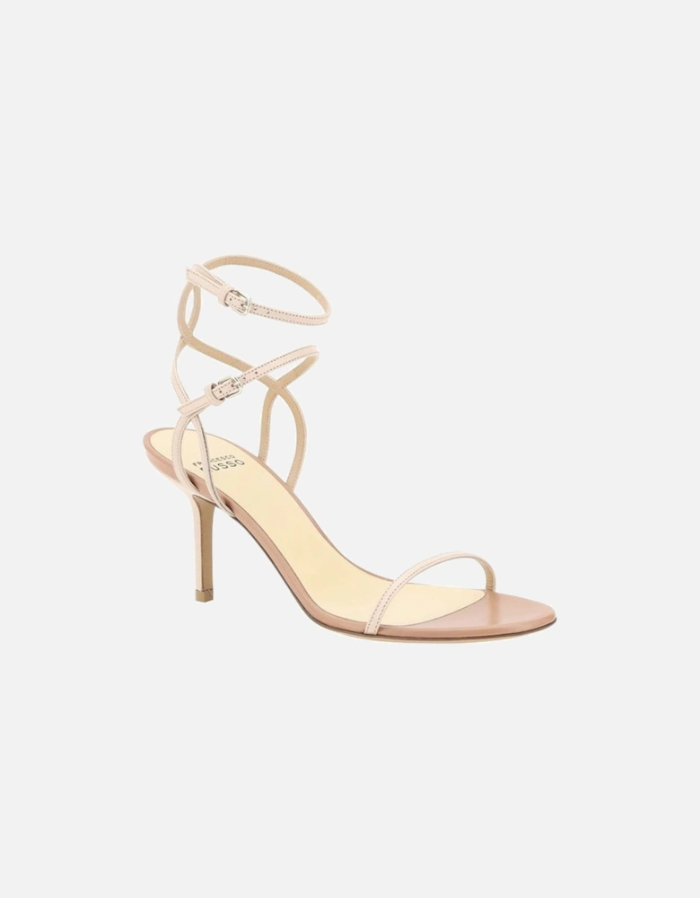 Elegant Leather Sandals with Stiletto Heel Women - Multicolor