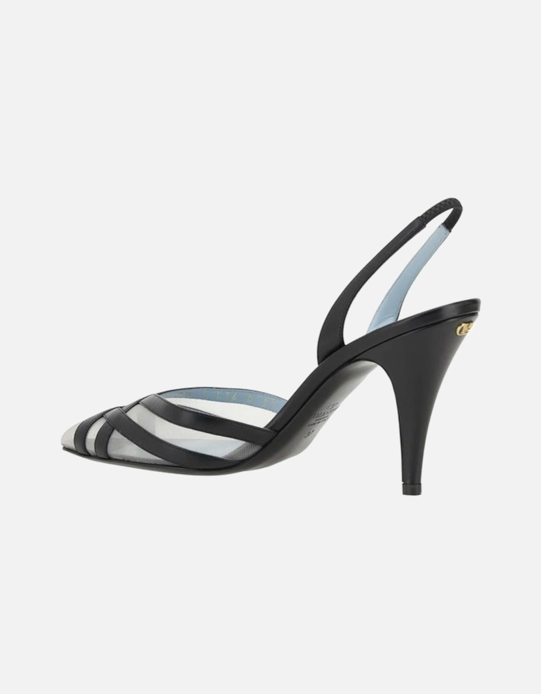 Elegant Leather Pumps with Stiletto Heels Women - Black Sandals