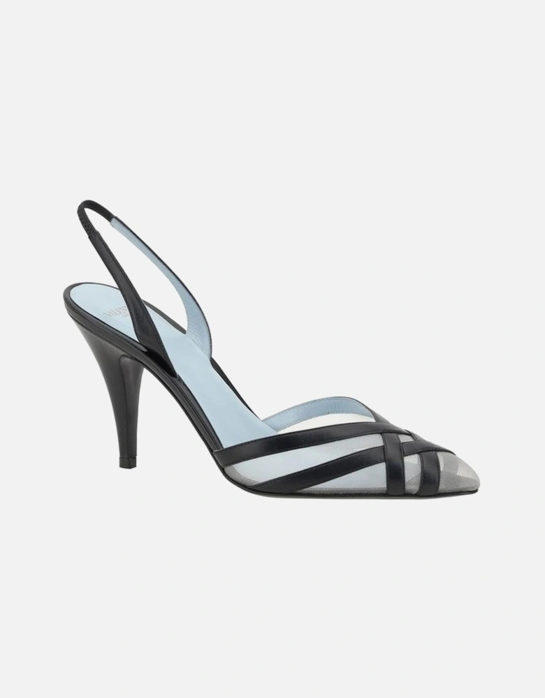 Elegant Leather Pumps with Stiletto Heels Women - Black Sandals